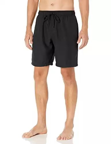 Amazon Essentials Men's 9" Quick-Dry Swim Trunk, Black, Large