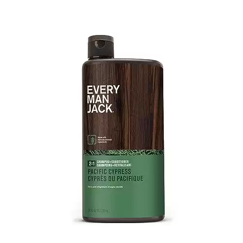 Every Man Jack 2-in-1 Daily Shampoo + Conditioner - Pacific Cypress | Nourishing For All Hair Types, Naturally Derived, Cruelty-Free Shampoo and Conditioner Set for Men | 24oz -1 Bottle