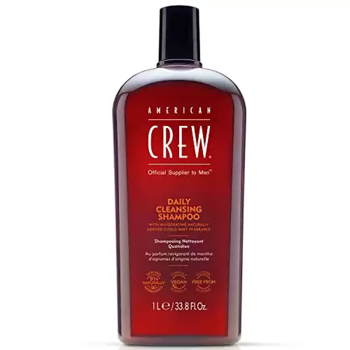 American Crew Shampoo for Men, Daily Cleanser, Naturally Derived, Vegan Formula, Citrus Mint Fragrance, 33.8 Fl Oz