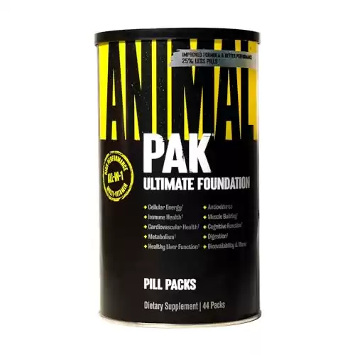 Animal Pak - Convenient All-in-One Vitamin & Supplement Pack - Zinc, Vitamins C, B, D, Amino Acids and More - Sports Nutrition Performance Mulitvitamin for Women & Men - Updated Version - 44 C...