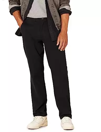 Amazon Essentials Men's Classic-Fit Casual Stretch Chino Pant, Black, 34W x 32L