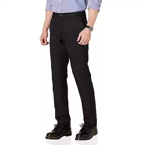 Amazon Essentials Men's Slim-Fit Flat-Front Dress Pant, Black, 32W x 32L
