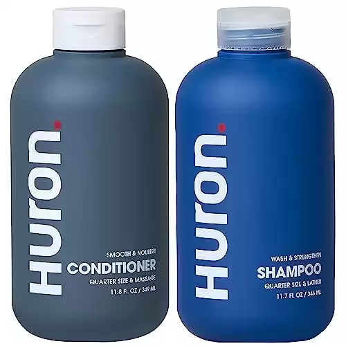 Huron Men’s Shampoo & Conditioner Set - Clean & Invigorating Scent - Hydrating, & Nourishing Shampoo & Conditioner for Men - Vegan Ingredients & Cruelty Free