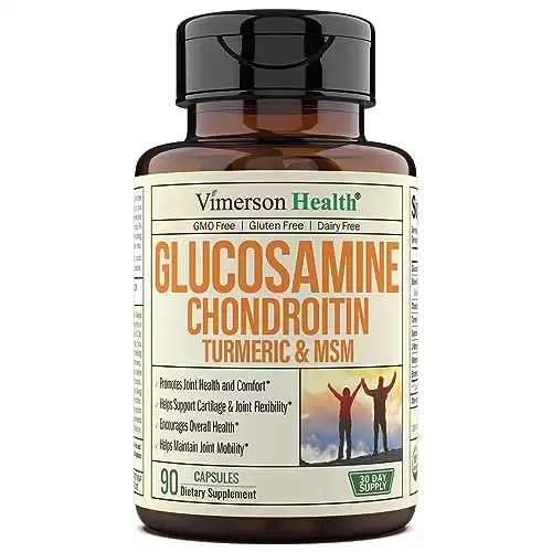 Glucosamine Chondroitin MSM Turmeric Boswellia - Joint Support Supplement. Antioxidant Properties. Helps with Inflammatory Response. Occasional Discomfort Relief for Back, Knees & Hands. 90 Capsul...