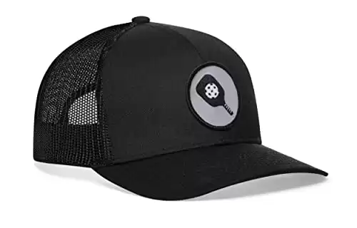 HAKA Pickleball Hat – Pickleball Paddle Trucker Hat for Men & Women, Adjustable Baseball Cap, Mesh Snapback, Outdoor Golf Hat - Black
