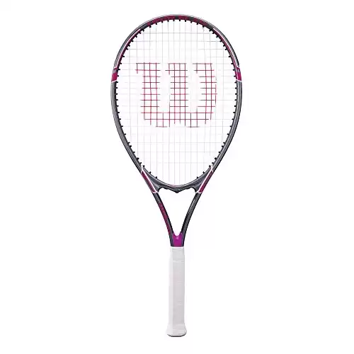 Wilson Tour Slam Adult Recreational Tennis Racket - Grip Size 2 - 4 1/4", Pink/Grey