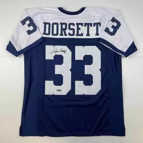 Facsimile Autographed Tony Dorsett Dallas Thanksgiving Day Reprint Laser Auto Football Jersey Size Men's XL