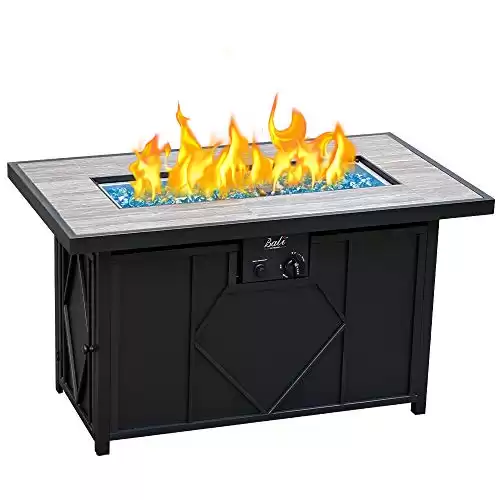 BALI OUTDOORS 42in Ceramic Tabletop Gas Firepit Propane Dinner Coffee Table Fire Pit Rectangular Tile Table 60,000 BTU for Outside Patio Backyard Deck Balcony