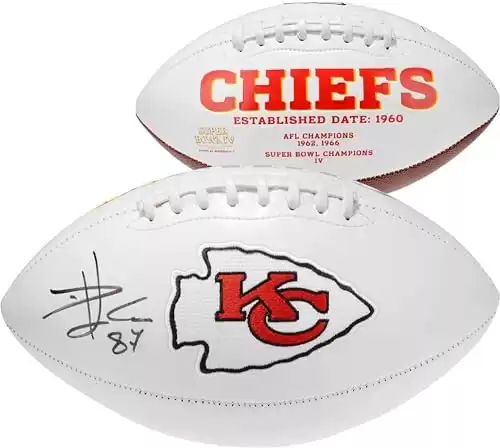 Travis Kelce Tyreek HIll Kansas City Signed Autograph Embroidered Logo Football Fanatics Authentic Certified