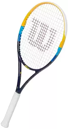 Wilson Profile Adult Recreational Tennis Racket - Grip Size 3 - 4 3/8", Blue/Orange