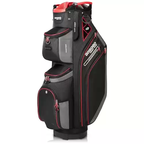 Gogogo Sport Vpro Golf Cart Bag, 14-Way Top Full-Length Divider Golf Club Bag with Cooler, Rainhood, 11 Pockets
