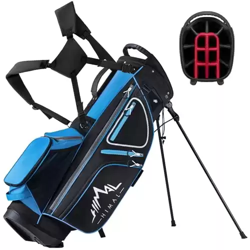 GoHimal 14 Way Golf Stand Bag, Golf Bags for Men with Stand, Top Dividers Ergonomic with 10 Pockets Golf Club Bags