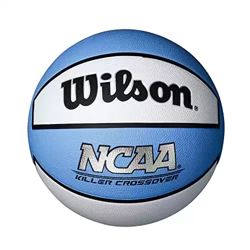 WILSON NCAA Killer Crossover Outdoor Basketball - Size 6 - 28.5", Columbia Blue/White