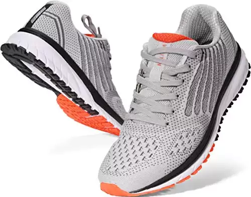 Joomra Whitin Men Running Sneakers Walking Workout Gym Jogging Shoes Size 10 Grey Casual Knit Cool Trekking Training Athletic Male Runny Tennis Comfortable Footwear 44
