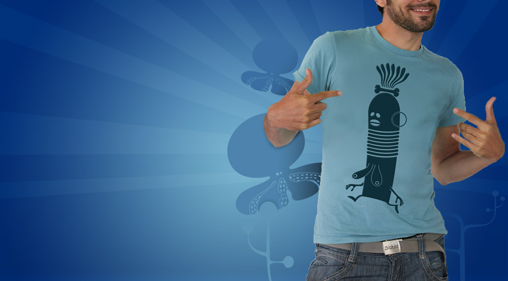 Man in graphic T-shirt