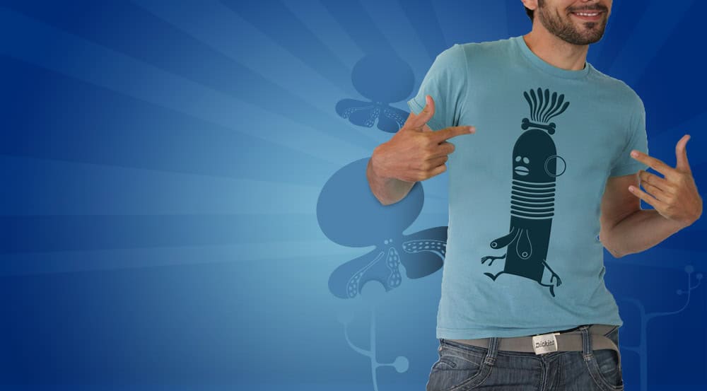 Man in graphic T-shirt