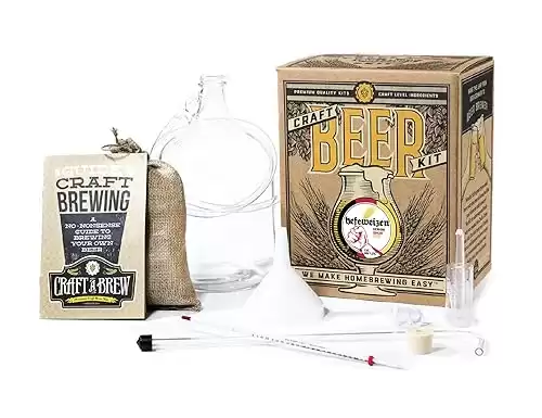 Hefeweizen - Beer Making Kit - Make Your Own Craft Beer - Complete Equipment and Supplies - Starter Home Brewing Kit - 1 Gallon