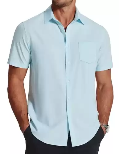 COOFANDY Men's Short Sleeve Dress Shirts Wrinkle Free (available in different sizes/colors)