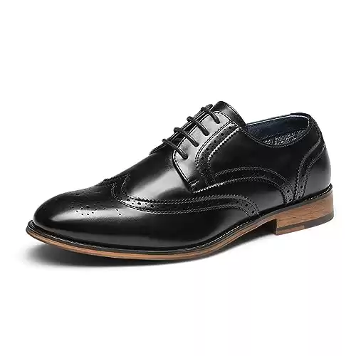 Bruno Marc Mens Classic Wing Tip Lace Up Soft Round Toe Oxfords Formal Dress Shoes (Available in different sizes/colors)