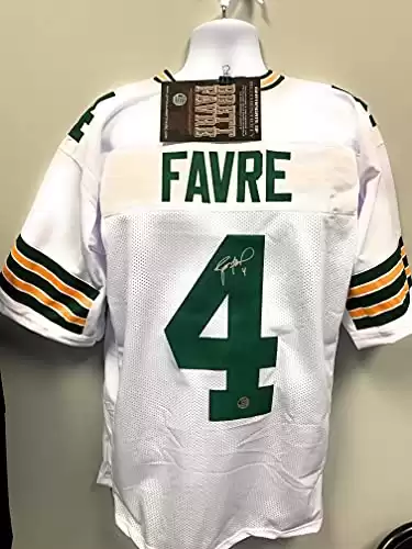 Brett Favre Green Bay Signed Autograph Custom Jersey White Brett Favre Certified