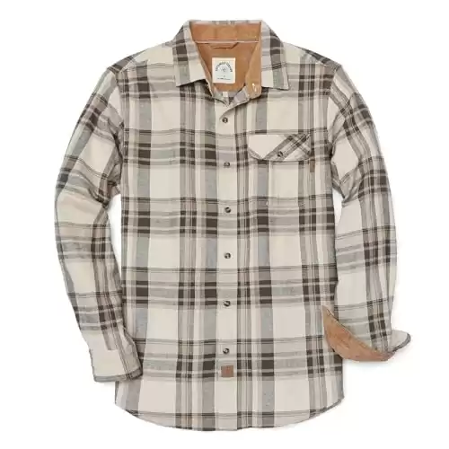 Dubinik Mens Flannel Shirts Long Sleeve Flannel Shirt for Men Casual Button Down Brushed 100% Cotton Shirt (Available in Different Sizes/Colors)