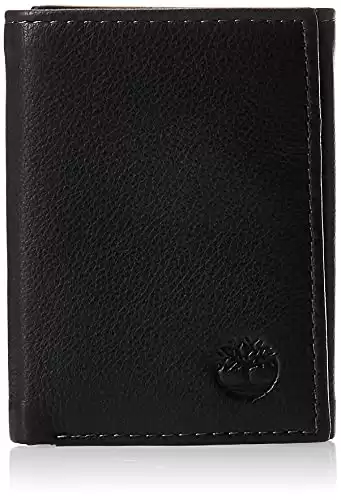 Timberland mens Exclusive Blix Fine Leather Trifold Wallet, Black, One Size US