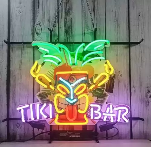 Neon Signs Bar Bedroom Palm Sign Tiki Bar Wall Decor Man Cave Home Bar Pub Recreation Room Game Lights Windows Glass Wall Signs Party Birthday Bedroom Bedside Table Decoration Gifts 24 X 20 Inches