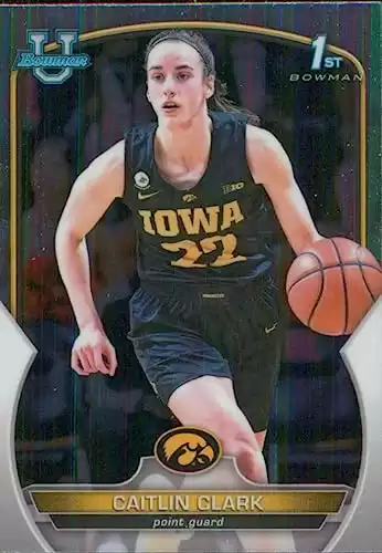 2022-23 Bowman University Chrome #50 Caitlin Clark 1st Bowman Iowa Basketball Trading Card