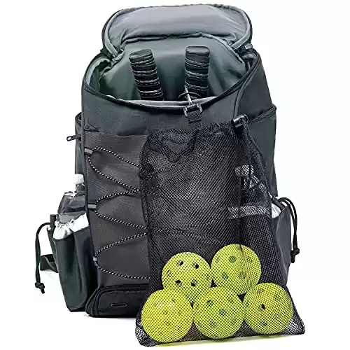 Athletico Pickleball Backpack - Pickleball Bags for Men or Women Includes Pickleball Ball Holder (Black)