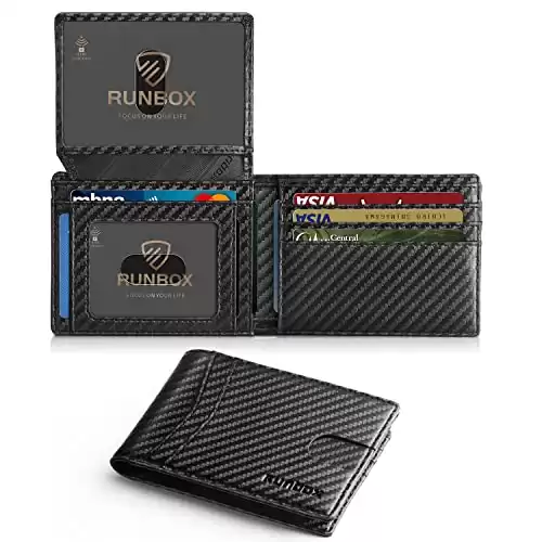 RUNBOX Men's Wallets 15 Card Holder Slim Rfid Leather 2 ID Window With Gift Box Men's Accessories (Available in Different Colors)