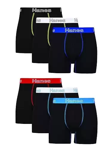 Hanes Men's Underwear Boxer Briefs, Cotton Stretch Moisture-Wicking Underwear, Multi-pack