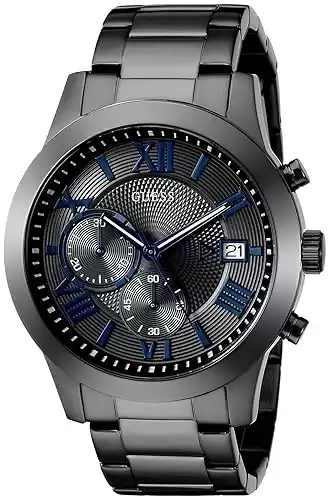 GUESS Stainless Steel Gunmetal Chronograph Bracelet Watch with Date. (Available in Different Colors)