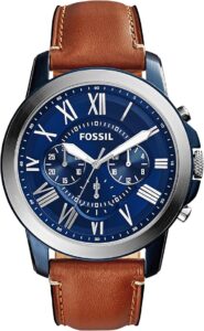 Fossil Grant Men's Watch with Chronograph or Automatic Display and Genuine Leather or Stainless Steel Band