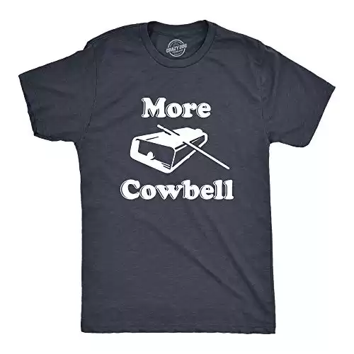 Crazy Dog Mens T Shirt More Cowbell Vintage Sketch Comedy Shirt (Blue/Grey)