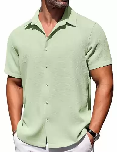 COOFANDY Men's Casual Button Down Short Sleeve Wrinkle Free (available in different sizes/colors)