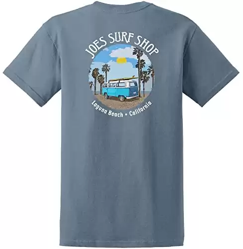 Joe's Surf Shop Men's Surf Bus Logo Heavy Cotton T-Shirt (available in different sizes/colors)