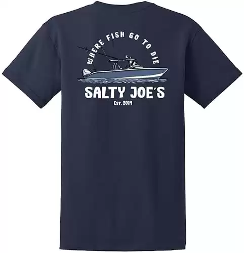 Salty Joe's Men's Custom Graphic Logo Heavyweight Cotton T-Shirts (available in different sizes/colors)