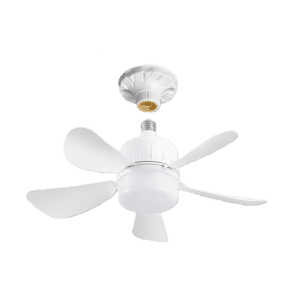 18" Socket Fan Light with Remote, Dimmable LED Ceiling Fans with Lights, Screw in Socekt Fans and 1 Socket Extender, 3 Colors 3000K-6500K, Replacement Light Bulb Fan for Kitchen Garage Bedroom, White