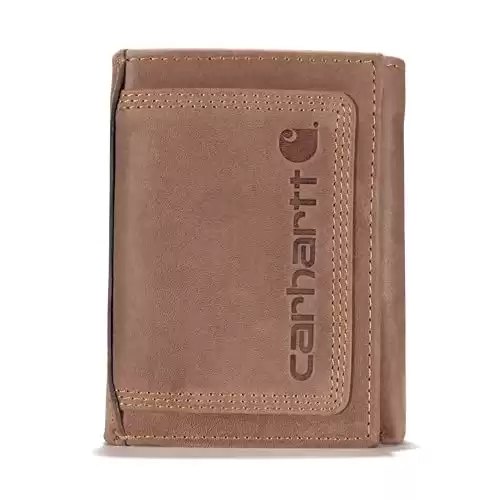 Carhartt Men's Rugged Leather Triple Stitch Wallet, (Available in Different Colors/Styles)