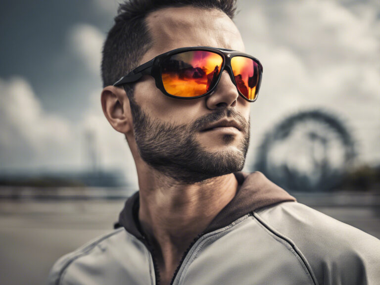 man wearing sports sunglasses