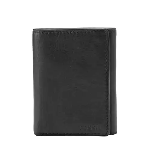 Fossil Men's Ingram Leather Trifold with ID Window Wallet, (Available in Different Colors)