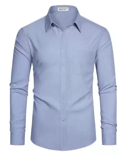 Incfott Oxford Dress Shirts for Men Long Sleeve (Available in different sizes/colors)