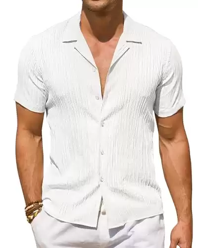 DEMEANOR Linen Shirts for Men Short Sleeve (Available in different sizes/colors)