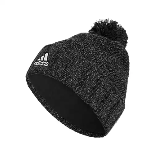 adidas Men's Recon Ballie Beanie, Standard fit Cuffed Fleece-Lined Winter Knit hat/Cap with pom (Available in different colors)