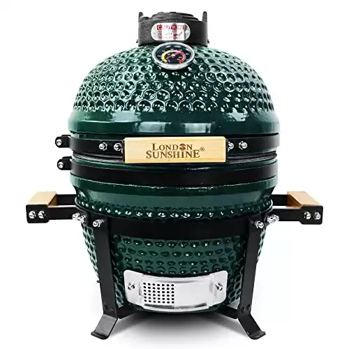 London Sunshine Ceramic Charcoal BBQ Kamado Griller - Portable Tabletop The Cadet Series Smoker