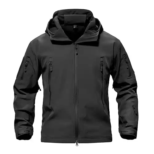 TACVASEN Men's Special Ops Military Tactical Rain Jackets Winter Warm Fleece Softshell Hooded Raincoat Snowboard (Available in Different Sizes/Colors)