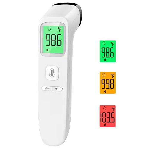 No-Touch Thermometer for Adults and Kids, Accurate Digital Baby Thermometer, FSA HSA Eligible, Fever Alarm & Silent Mode, 2 in 1 Forehead & Object Thermometer