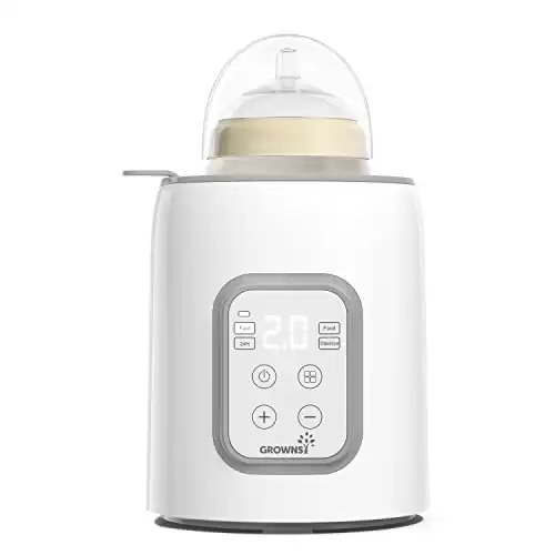 Bottle Warmer, GROWNSY 8-in-1 Fast Baby Milk Warmer with Timer for Breastmilk or Formula, Accurate Temperature Control, with Defrost, Sterili-zing, Keep, Heat Baby Food Jars Function