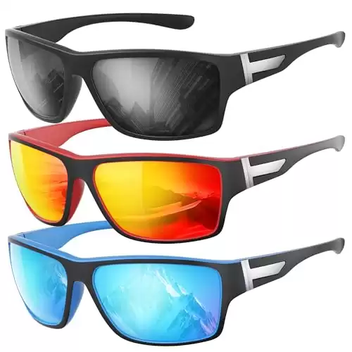 DEMIKOS Polarized Running Sunglasses for Men Cycling Sun Glasses for Mens Sports Sunglasses for Fishing Driving Wrap Around UV400 Protection (Available in different colors)