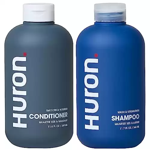 Huron Men s Shampoo & Conditioner Set - Clean & Invigorating Scent - Hydrating, & Nourishing Shampoo & Conditioner for Men - Vegan Ingredients & Cruelty Free